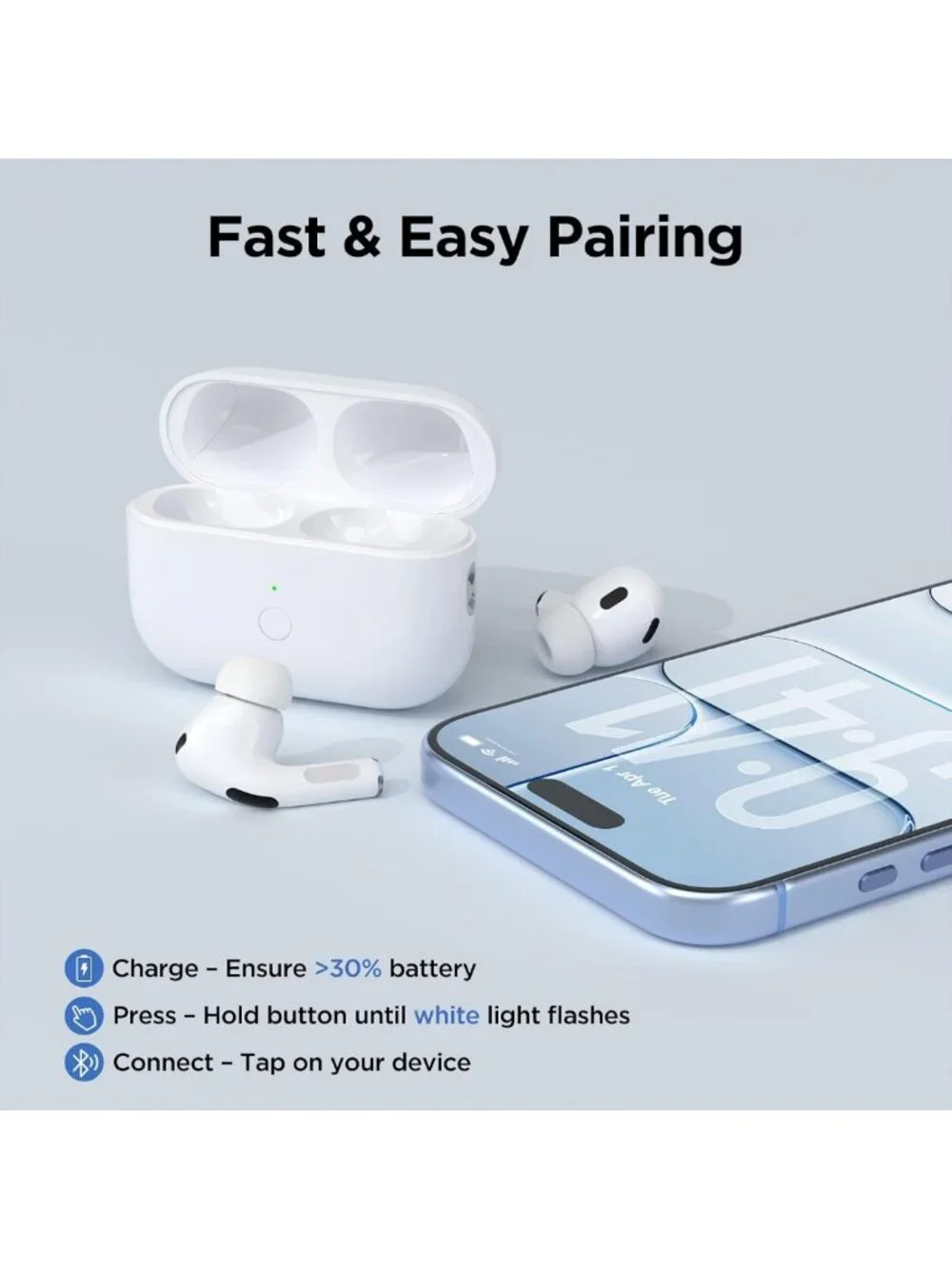 Wireless AirPod Pro Charging Case - Fast Pairing, Audio Alerts, Replacement